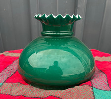 Abat jour en verre opaliné vert ( extérieur) , blanc (intérieur) Ø 20.5 cm