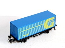 RARE! MARKLIN HO WAGON PLATEFORME PORTE CONTAINER + CONTENEUR GEFCO TRANSPORT