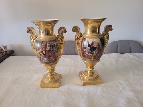 Paire vase porcelaine - de, en