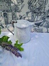 ANCIEN BROC A LAIT EMAILLE BLANC CAFETIERE
