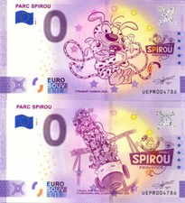 84 MONTEUX Parc Spirou, Paire de même N°, 2020, Anniversaire, Billet Souvenir