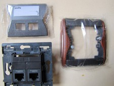 Legrand 84342 85984 82340- Double RJ45 5e Sagane Xélio Graphimat bois Acajou