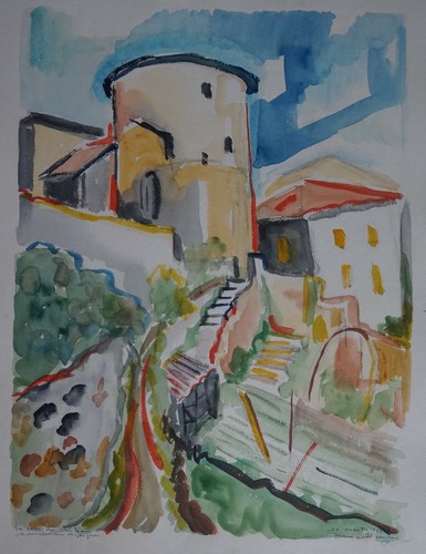 Dessin gouache chamelet - gouache,