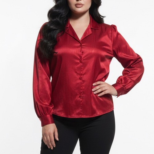 Chemisier vintage satin - chemisier, en
