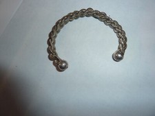 superbe bracelet torque africain en fils d'argent soudés pièce unique,trés rare!