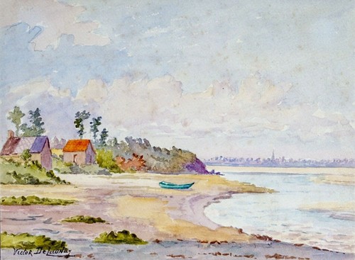 Aquarelle école française - aquarelle,