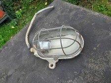   Ancienne Applique Lampe Hublot En Fonte Mapelec Industriel Loft 