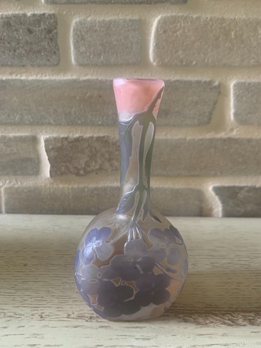 Vase soliflore gallé décor