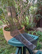 ANCIEN RANGE-DISQUES VINYLES PLEXIGLAS FUMÉ VINTAGE FM BOOMERANG PATENT PENDING