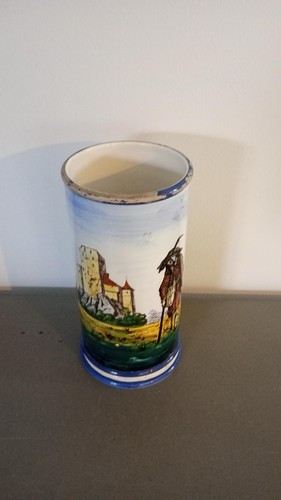 Gien vase décor - callot, signé