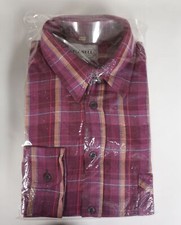 Elegant Flanell Style Chemise Homme Violet à Carreaux Taille 41/42 100% Coton À