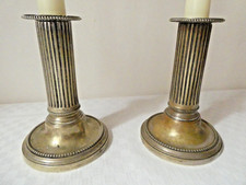 Paire de bougeoirs cannelé bout de table Louis XVI XVIIIe siècle