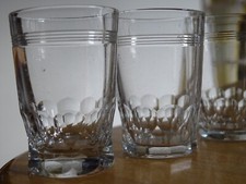 BACCARAT 4 ANCIENS  VERRES LIQUEUR CRISTAL FORME GOBELET CHAUNY ht 5 cm signés