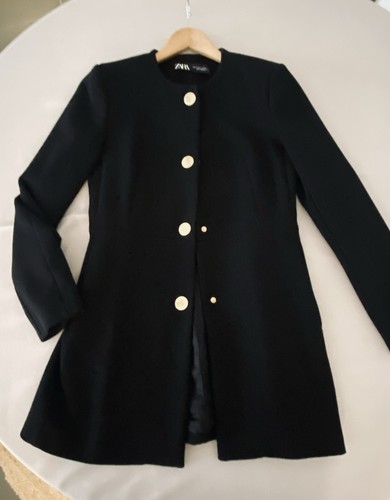 Veste longue noire zara - longue, t.s