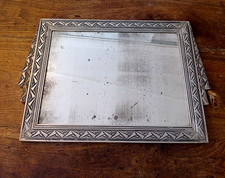 MIROIR EN BOIS ET STUC ARGENTE D'EPOQUE ART DECO 1930
