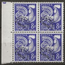PREO. N° 109**  8Frs VIOLET TYPE COQ GAULOIS EN BLOC DE 4