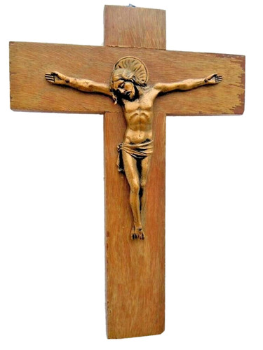Christ sur croix bois crucifix