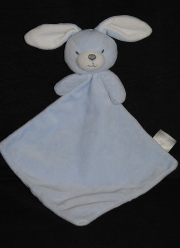 Doudou plat lapin bleu - lapin,