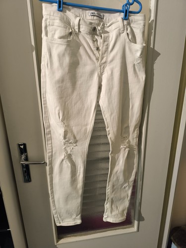 Jeans troué blanc - , zara