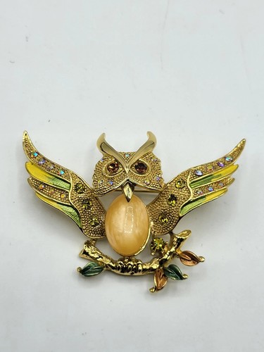 Broche hibou dorée - zy,
