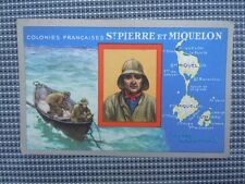 Chromo carte publicitaire Lion Noir Colonies Françaises St Pierre et Miquelon