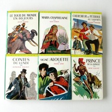 Bibliothèque verte lot 6 livres-Le tour monde en 80 jours-N°53-56-60-101 contes
