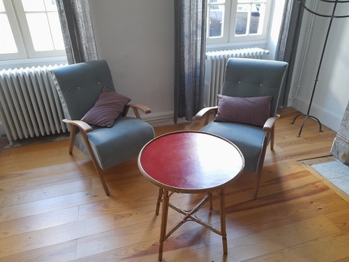 Paire fauteuils velour - de,