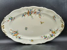 Plat ovale ancien  MANUFACTURE FABRIQUE ROYALE PORCELAINE LIMOGES fleurs