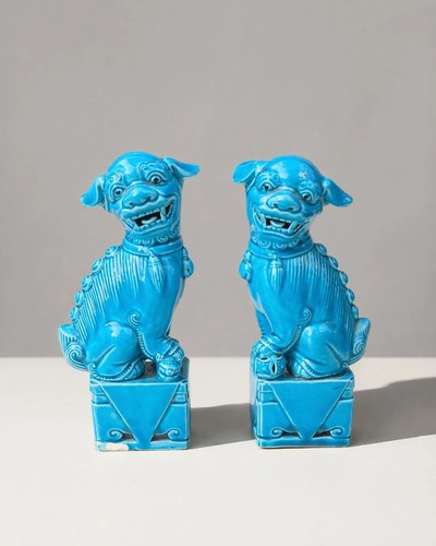 Paire chiens fô bleu - de,