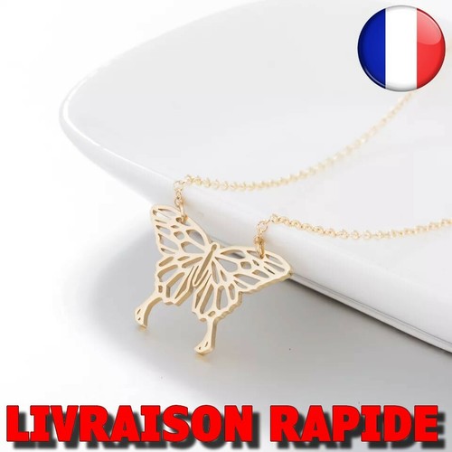 Collier papillon origami forme - collier,