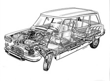 Photo de presse Citroën Ami 6 break - écorché - c. 1965
