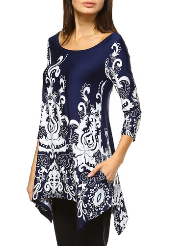 White mark scroll tunic - white,