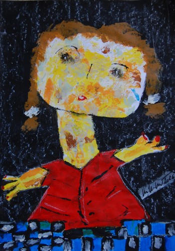 Art brut sur papier 42x49 - ,4, cm