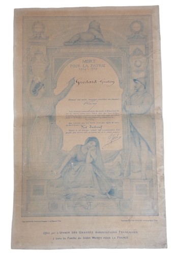 Diplôme mort pour - mort,