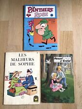 LOT 3 LIVRES BD ENFANT PANTHÈRE ROSE MALHEURS DE SOPHIE HANSEL ET GRETEL VINTAGE