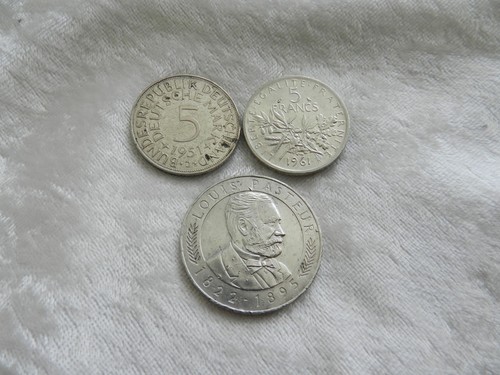 Lot monnaie francs 1961 5 - monnaie,