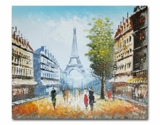 Toile Peinture "Paris et la Tour Eiffel" 50 x 60 cm