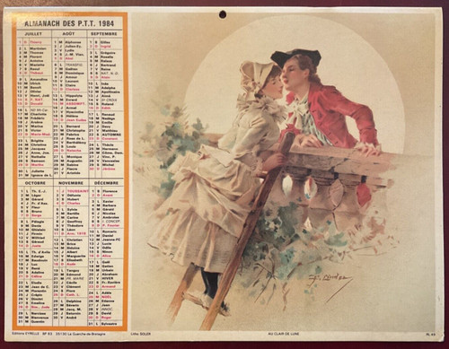Calendrier ptt 1984 - calendrier,