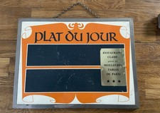 Plaque publicitaire RESTAURANT Annonce PLAT DU JOUR VINTAGE années 70