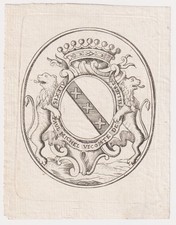 Exlibris Alexis Paul Michel Vicomte De Tillieres Normandie 18E Siècle Bookplate