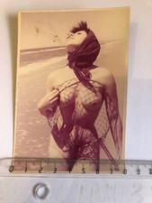 Photo érotique couleur  amateur vintage femme nue filet de pêche