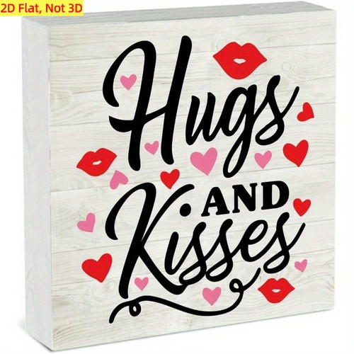 Hugs and kisses wooden - and,