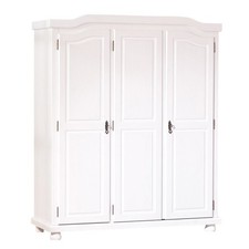 Armoire en Bois 3 Portes "Cardaillac" 150cm Blanc