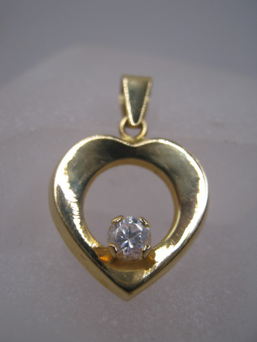 Pendentif coeur jaune - en, or