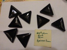 lot de 8 très ancien triangle perle de passementerie en jais facette art déco T1