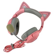 Casque gaming RGB filaire rose