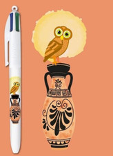 BIC STYLO 4 COULEURS COLLECTOR - COLLECTION " GRECE " - LA CHOUETTE DE MINERVE