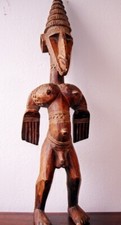 Rare et ancienne figurine marabout ouest-africain (saint), Sénégal/Mali, bois, 