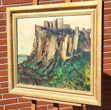 Tableau signée 1960 Paysage Marin  Peinture huile sur toile.