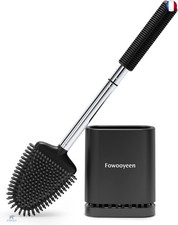 Fowooyeen Brosse WC, Brosse Toilettes WC Silicone, Balai Toilette et Support,
